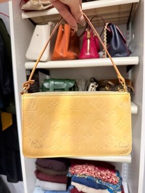 Louis Vuitton Yellow Vernis Mini Pochette Shoulder Bag